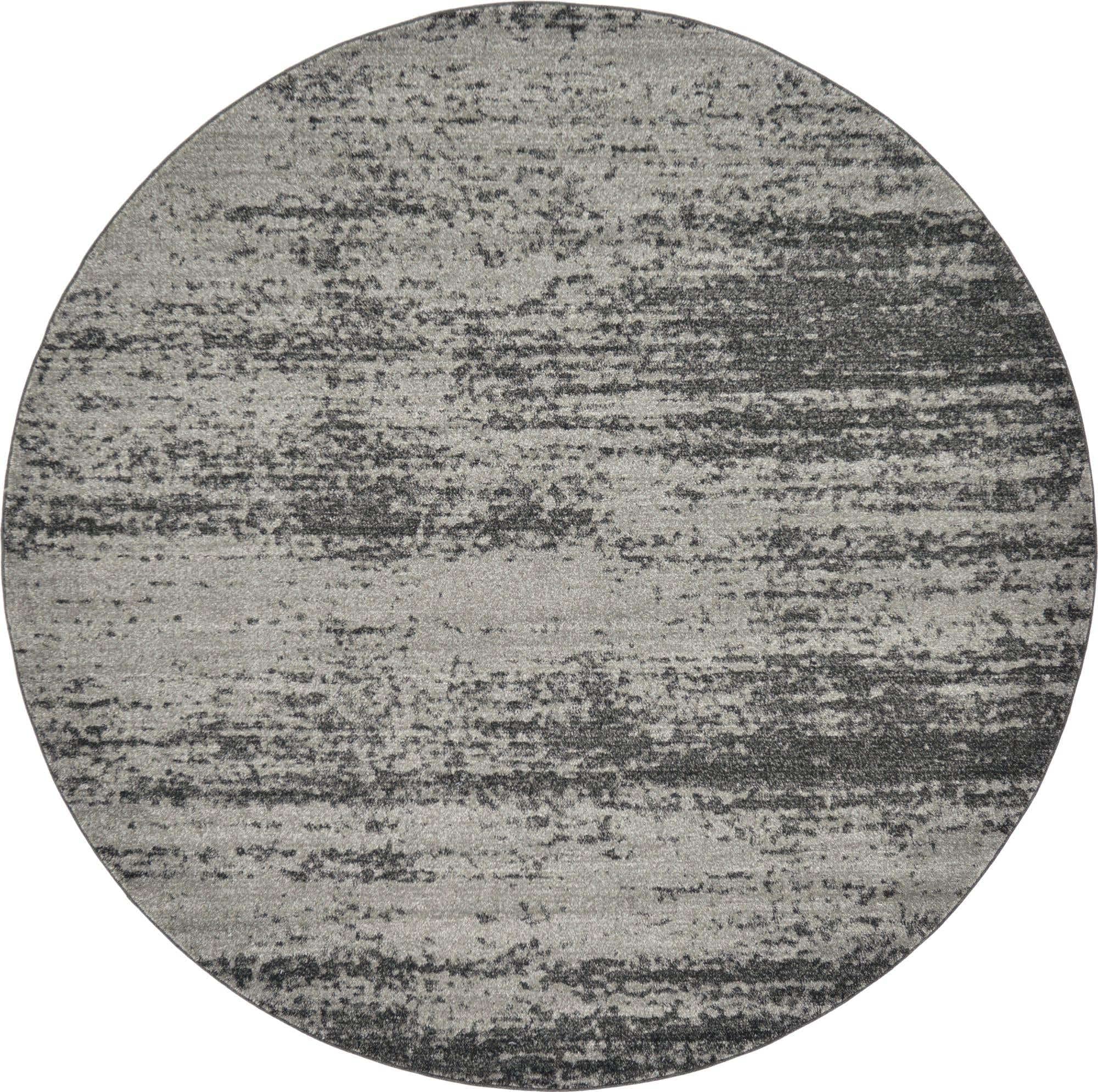 Unique Loom Del Mar Collection Area Rug - Lucille (7' 10'' Round, Dark Gray/ Ivory)