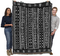 Pure Country Weavers Mud Cloth Blanket - African Style - African Cultural Gift Tapestry Throw Woven From Cotton - Made In The Us