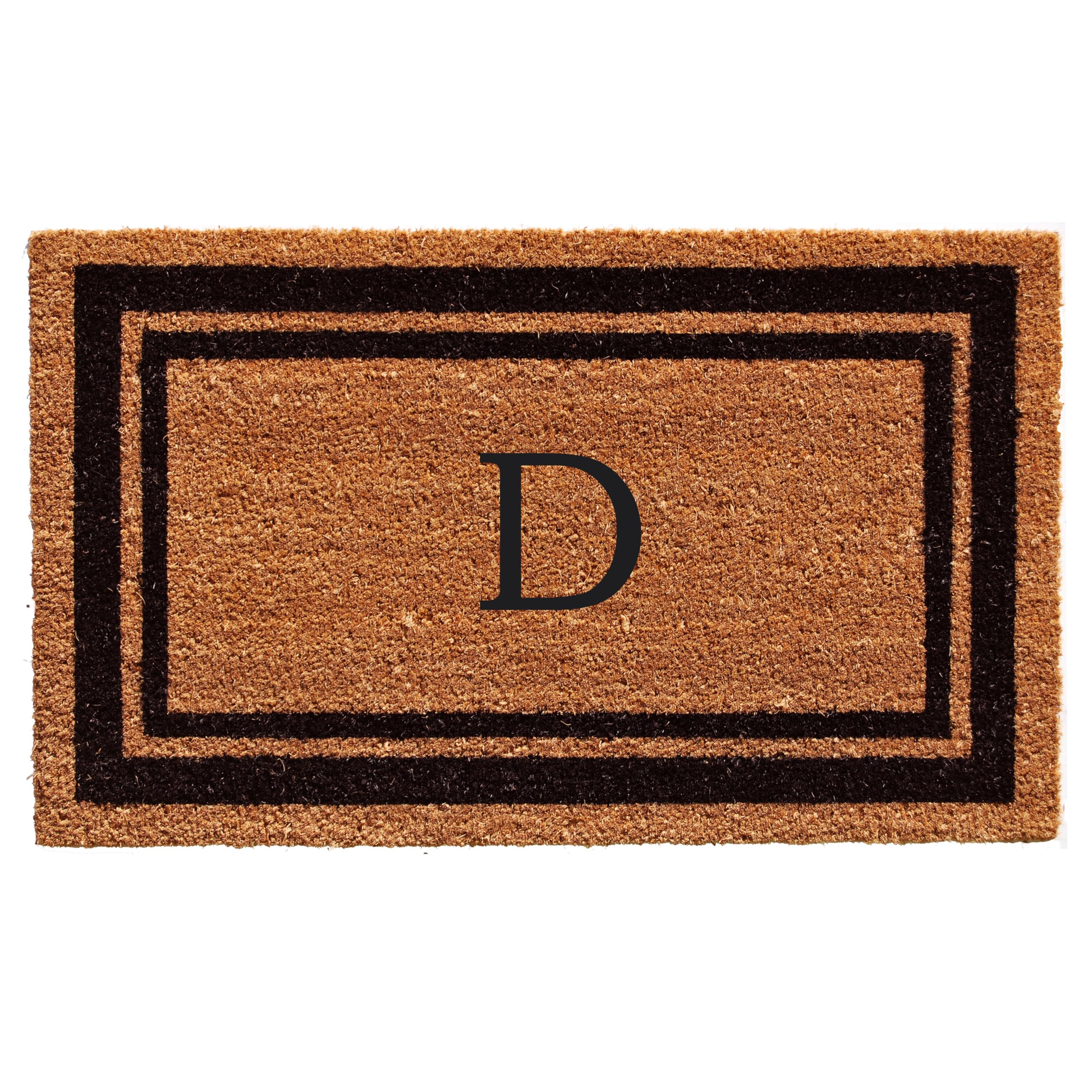 Calloway Mills 152961830D Black Border 18' X 30' Monogram Doormat, (Letter D)