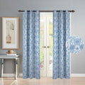 Deco Window Polyester Room Darkening Opaque Curtains 7 Feet Long Set of 2, Semi Blackout (Eyelet,Blue, 3.5X7Ft) Opaque Curtains
