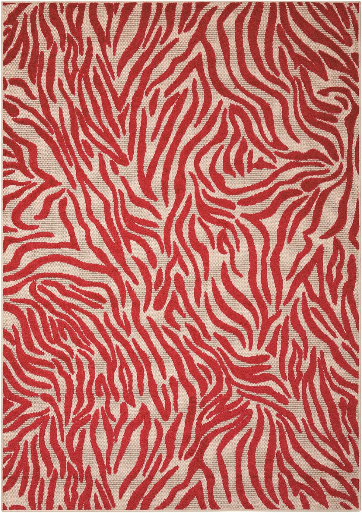 4? x 6? Red Zebra Pattern Indoor Outdoor Area Rug