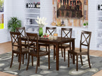 East West Furniture CAB7S-CAP-W 7 Piece Kitchen Table & Chairs Set Consist of a Rectangle Dining Table and 6 Dining Room Chairs, 36x60 Inch, Cappuccino