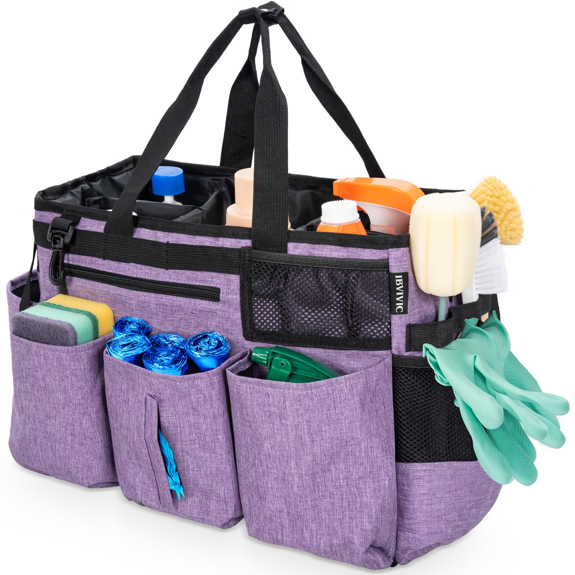 Ibvivic Wearable Cleaning Caddy Bag For Cleaning Supplies,Large Capacity Cleaning Organizer Purple