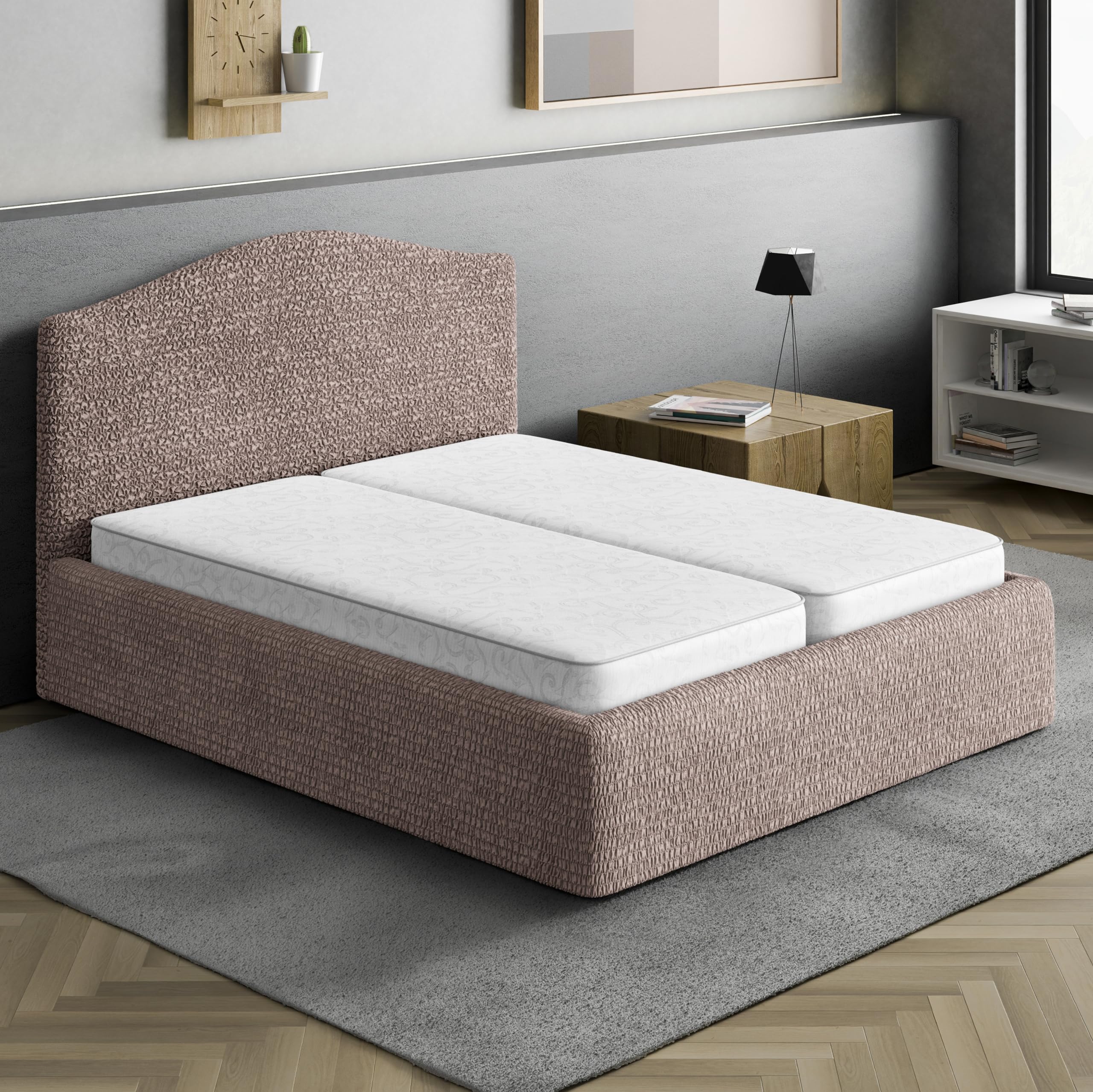 Paulato By Ga.I.Co. Bed Headboard & Frame Cover - Head Board Covers - Soft Polyester Fabric Cover - 1-Piece Form Fit Stretch Fur