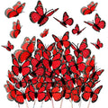 Waydress 24 Pieces Halloween Monarch Butterfly Decorations 3 Size Artificial Monarch Butterflies Wall Decor 3D Butterfly Wing Wa