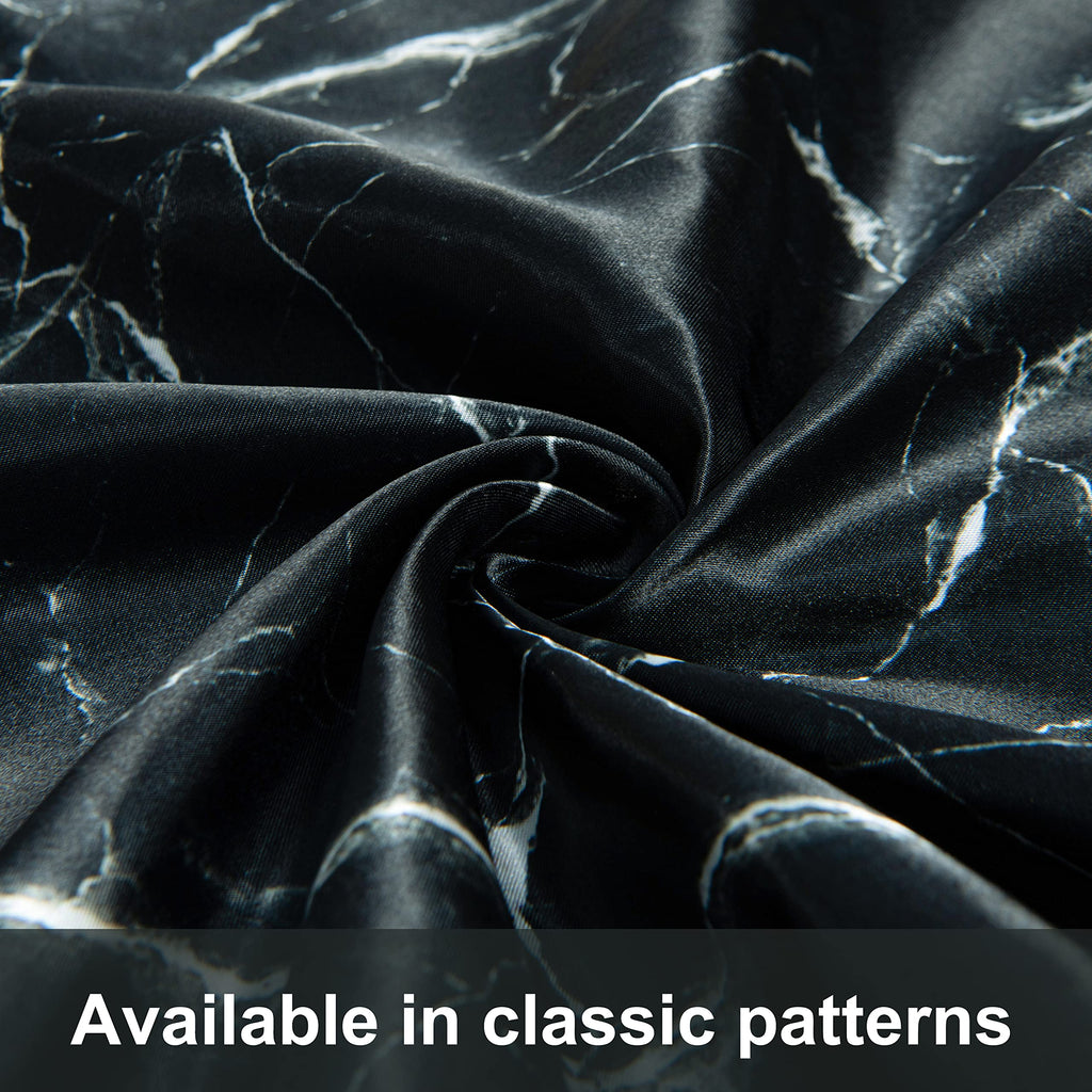Ntbay 2 Pack Satin Standard Pillowcases For Hair And Skin, Luxurious And Silky Marbling Printed Pillow Cases With Envelope Closure, 20X26 Inches, Black