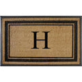 A1 Home Collections Doormat, 30X48, Natural Coir & Rubber, Monogrammed, Heavy Duty, Front Door Mat