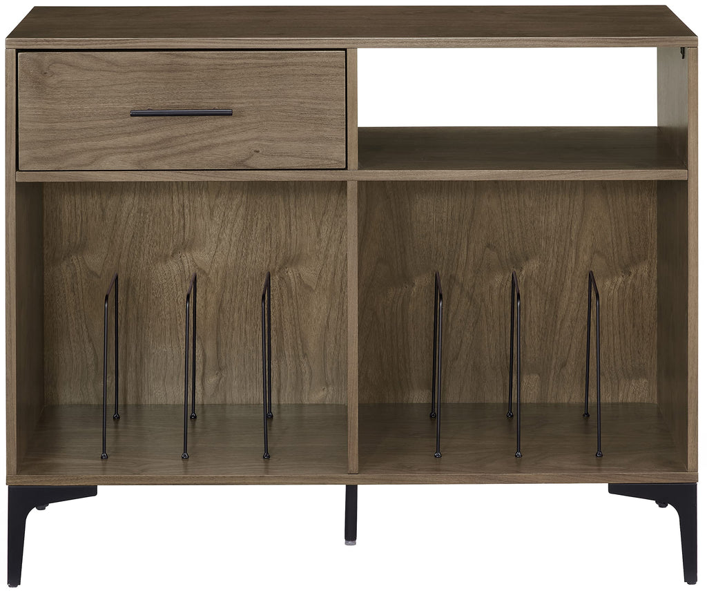 Crosley Furniture Sydney Media Console And Record Player Stand With Storage For Vinyl Records, Walnut
