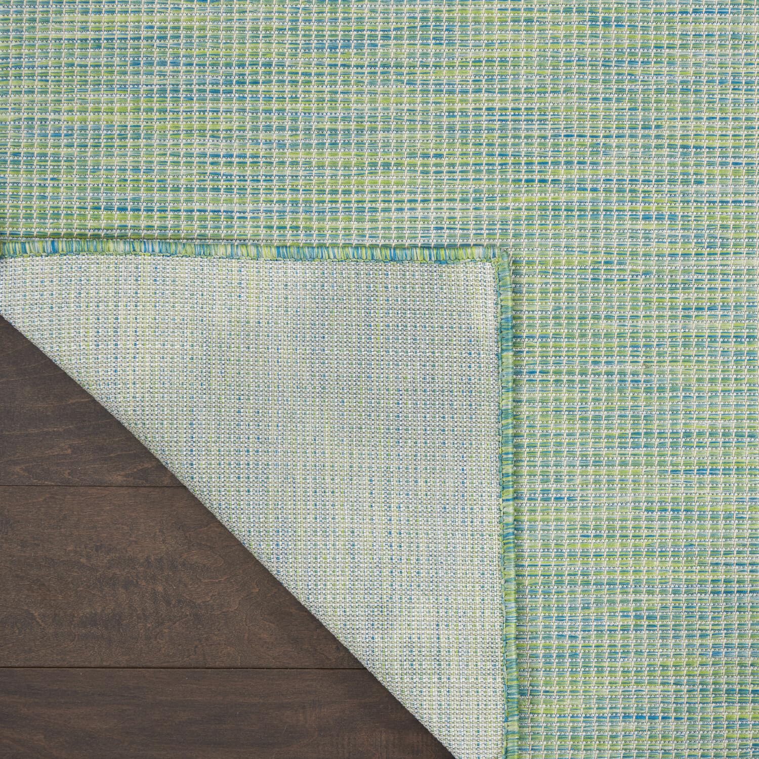 Nourison Positano Indoor/Outdoor Blue/Green 2'2' X 12' Area Rug, Easy Cleaning, Non Shedding, Bed Room, Living Room, Dining Room, Backyard, Deck, Patio (2X12)