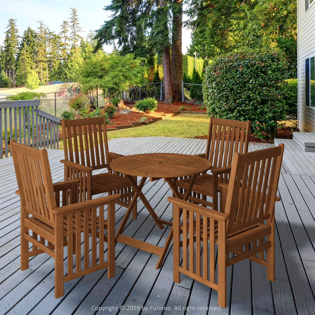 Furinno Fg19061F Tioman Outdoor Hardwood Sunlight Folding Table, Natural
