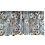 Ambesonne Poppy Window Valance Pack Of 2, Vintage Farmhouse Concept Beige Tone Petals Floral On Rustic Backdrop, Rod Pocket Curtain Valances For Kitchen Bedroom, 54' X 12', Coconut Pale Blue And Dusk