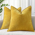 Decoruhome Couch Throw Pillow Covers 24X24 Set Of 2, Decorative Soft Chenille Pillow Covers With Elegant Design For Sofa Bed Liv