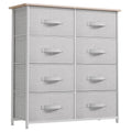 Yitahome 8 Drawers Dresser - Fabric Storage Tower, Organizer Unit For Bedroom, Living Room & Closets - Sturdy Steel Frame, Easy Pull Fabric Bins & Wooden Top