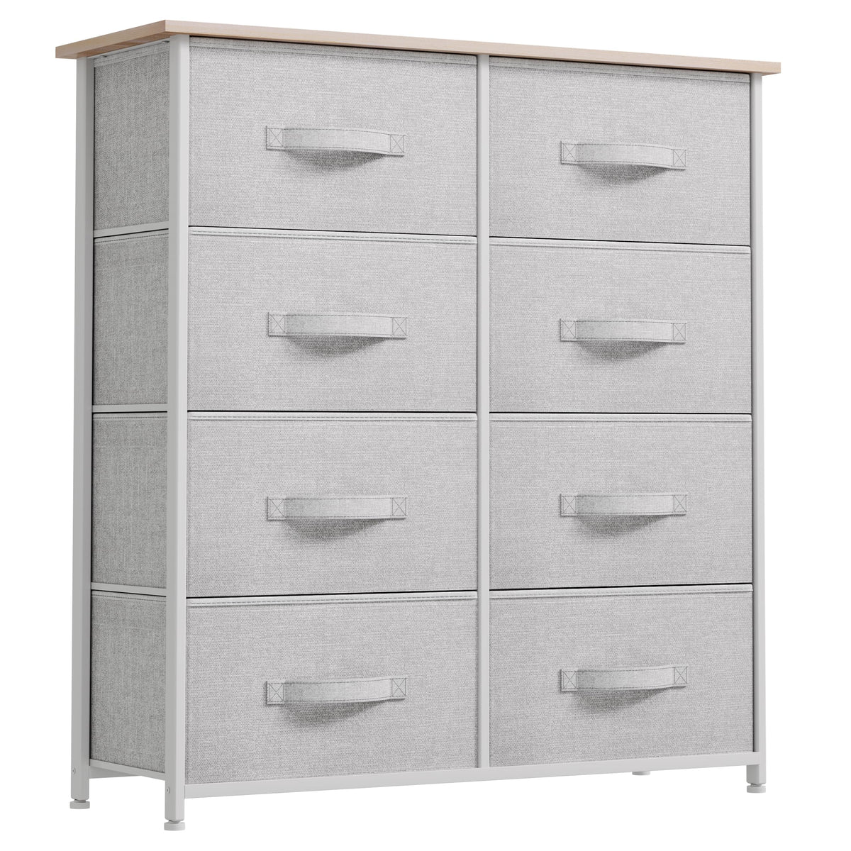 Yitahome 8 Drawers Dresser - Fabric Storage Tower, Organizer Unit For Bedroom, Living Room & Closets - Sturdy Steel Frame, Easy Pull Fabric Bins & Wooden Top