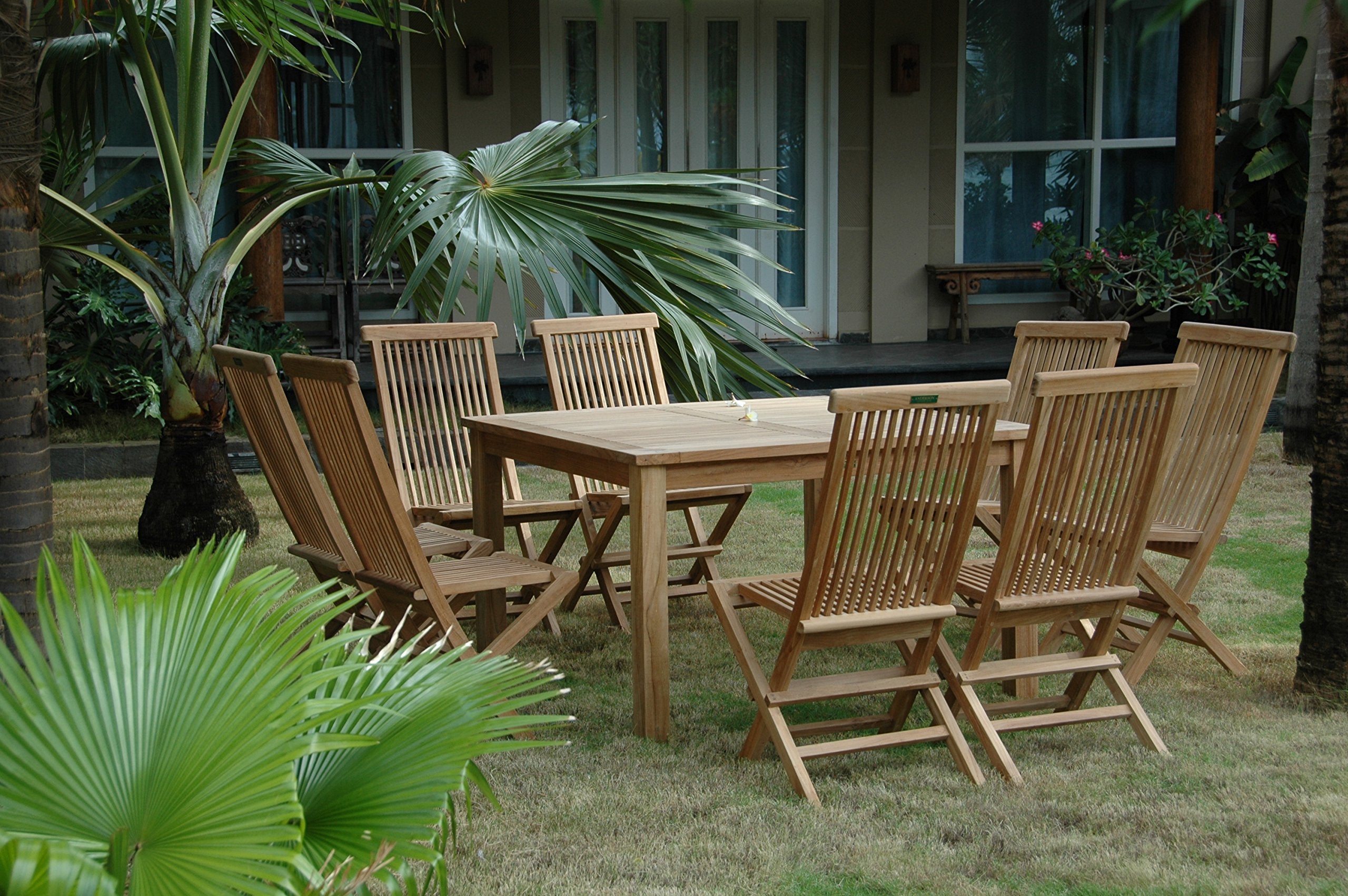 Anderson Teak Windsor Classic Chair 7-Pieces Folding Dining Set