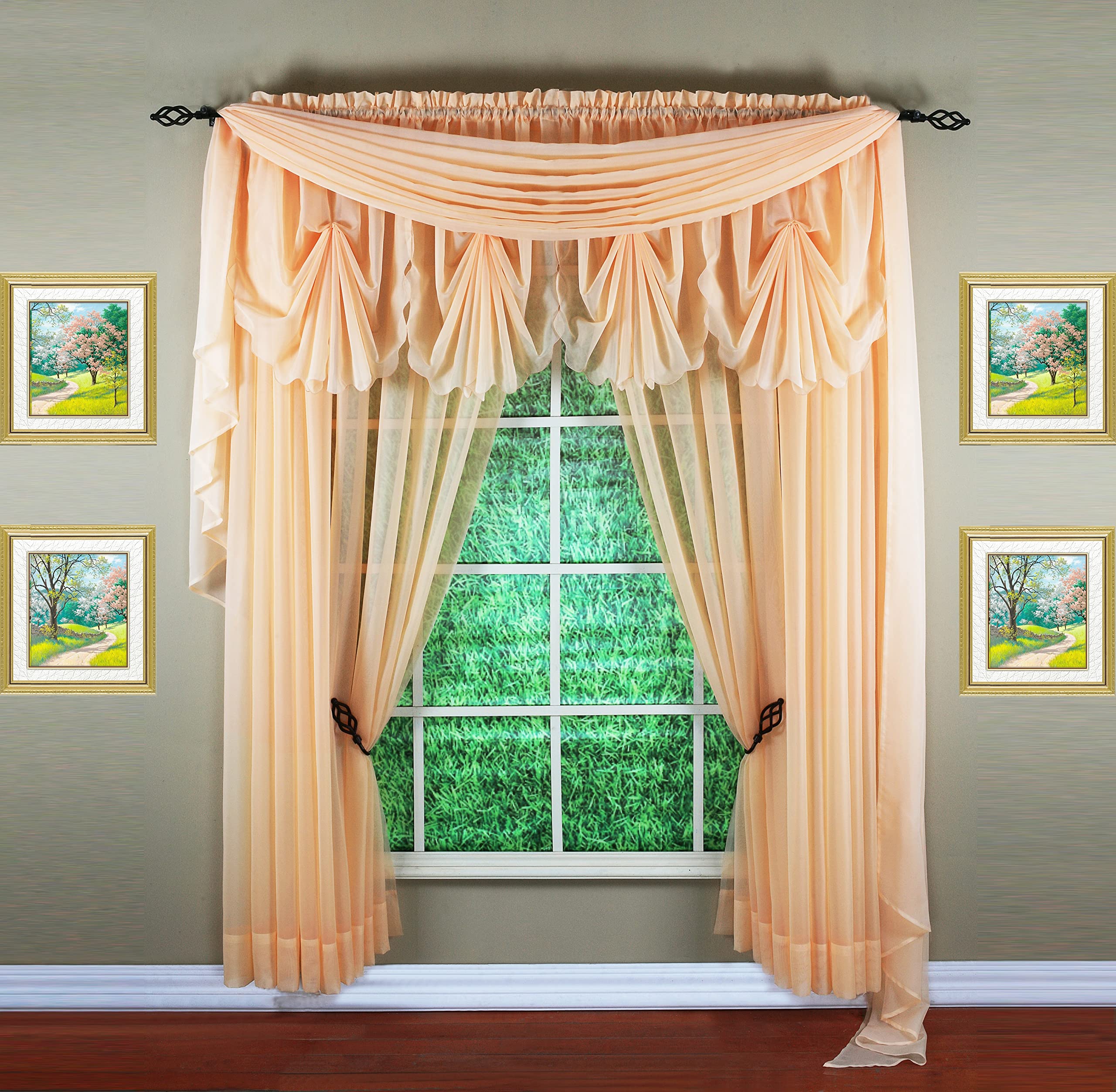 Today'S Curtain Emelia Original Voile Panel 120', Peach, 60' W X 120' L