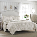 Laura Ashley Home - King Quilt Set, Cotton Reversible Bedding With Matching Shams, Home Decor For All Seasons (Amberley Biscuit,