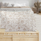 Elegant Comfort Ultra Soft Set Of 2 Floral Print Pillowcases - 1500 Premium Hotel Quality Microfiber, Soft And Smooth Envelope Closure 2-Piece Pillow Covers - Standard/Queen, Paisley Taupe