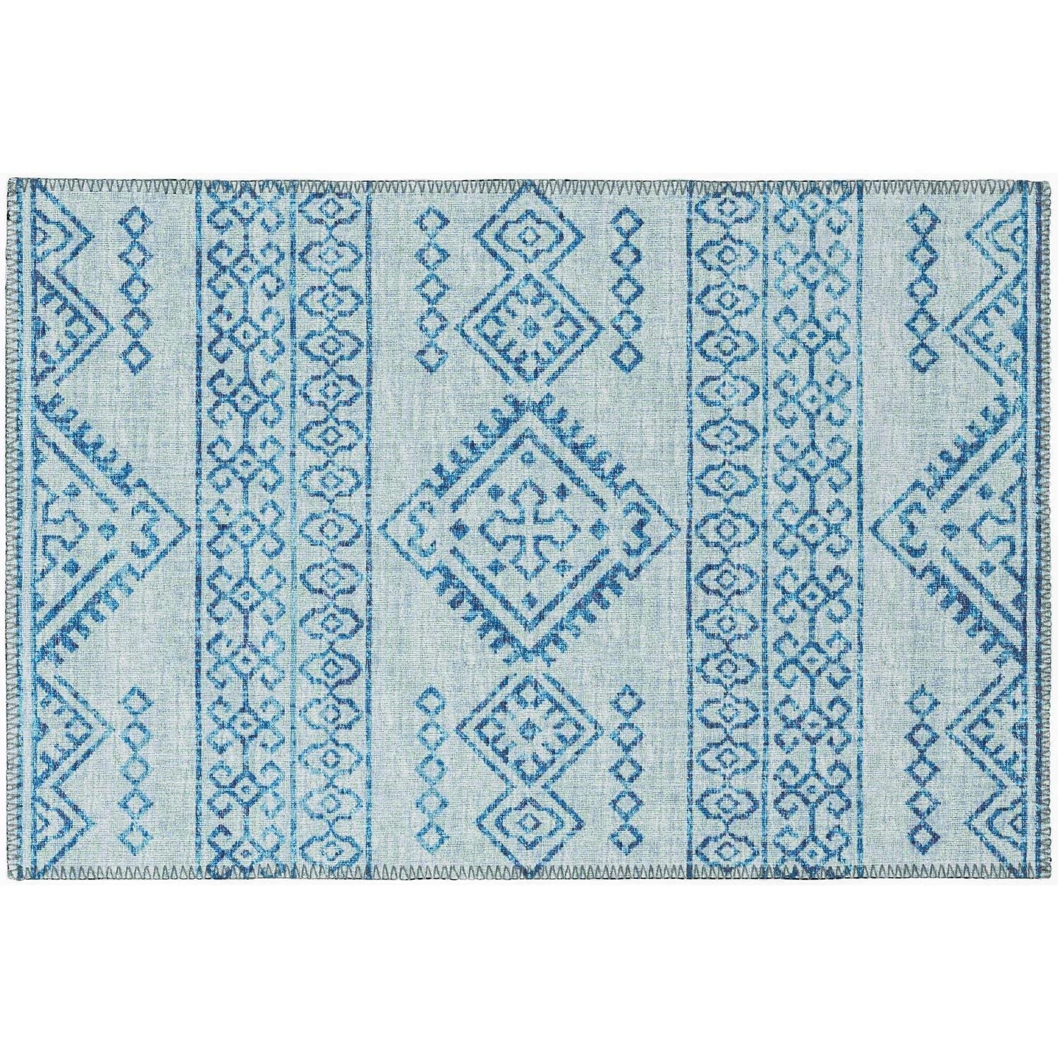 Sedona Sn14 Blue Transitional Rug Rectangle 3' X 5'