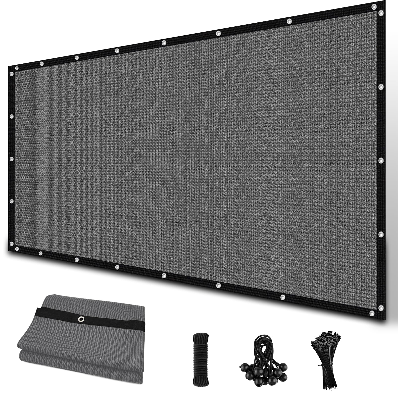 Amagenix 90% Sun Shade Cloth With Grommets, 8' X 10' Pergola Replacement Shade Cover Canopy Privacy Screen For Outdoor Patio Gar