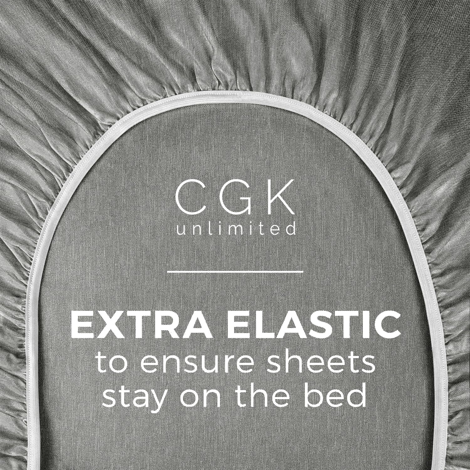 Full Size Fitted Bed Sheet - Hotel Luxury Single Fitted Sheet Only - Fits Mattress Up To 16 - Extra Soft, Wrinkle Free, Breathable Sheet - Bottom Fitted Sheet - Heathered Grey Single Fitted Sheet Only