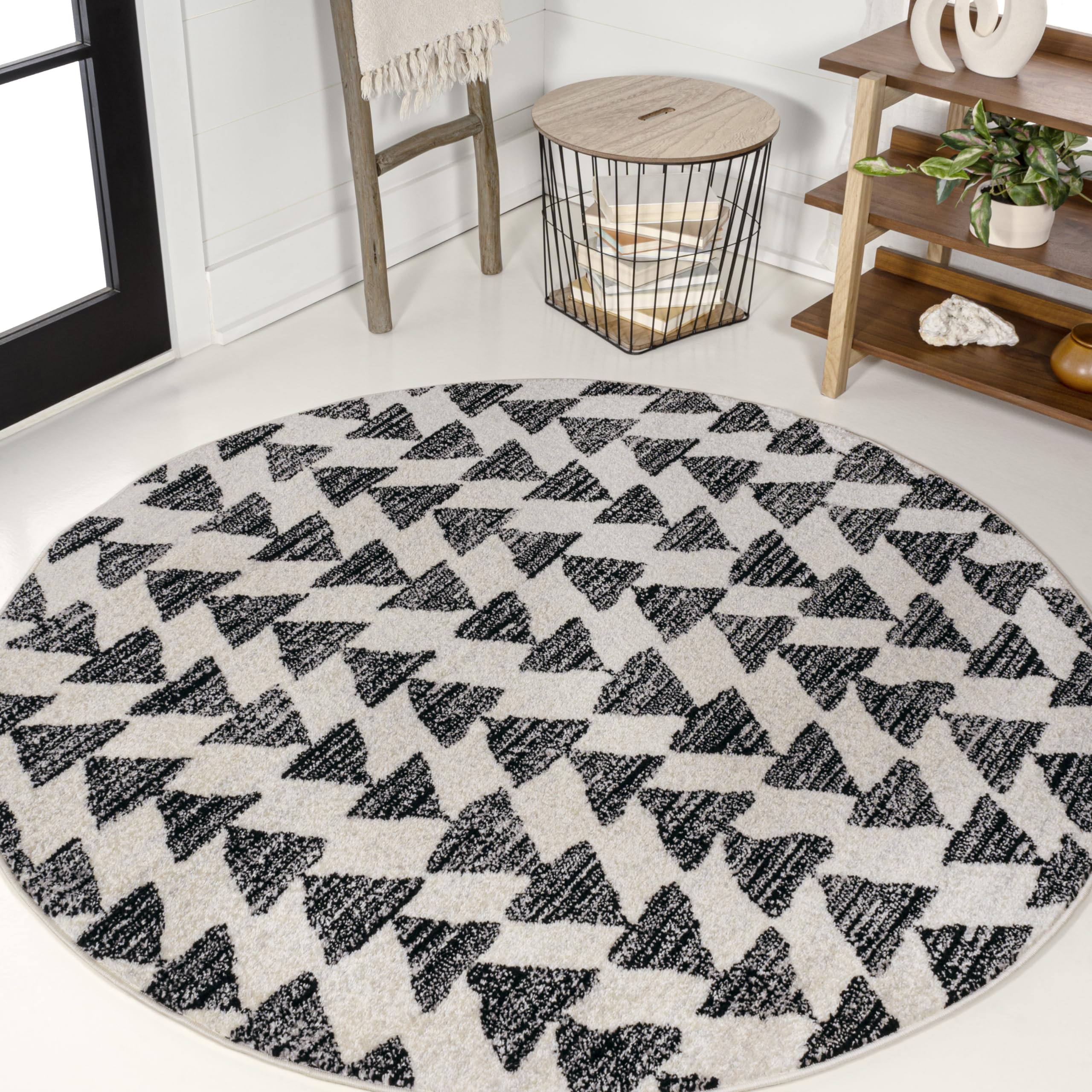 JONATHAN Y MOH206A-6R Aisha Moroccan Triangle Geometric Area Rug, Contemporary, Modern, Scandinavian, Minimalistic for Living Ro
