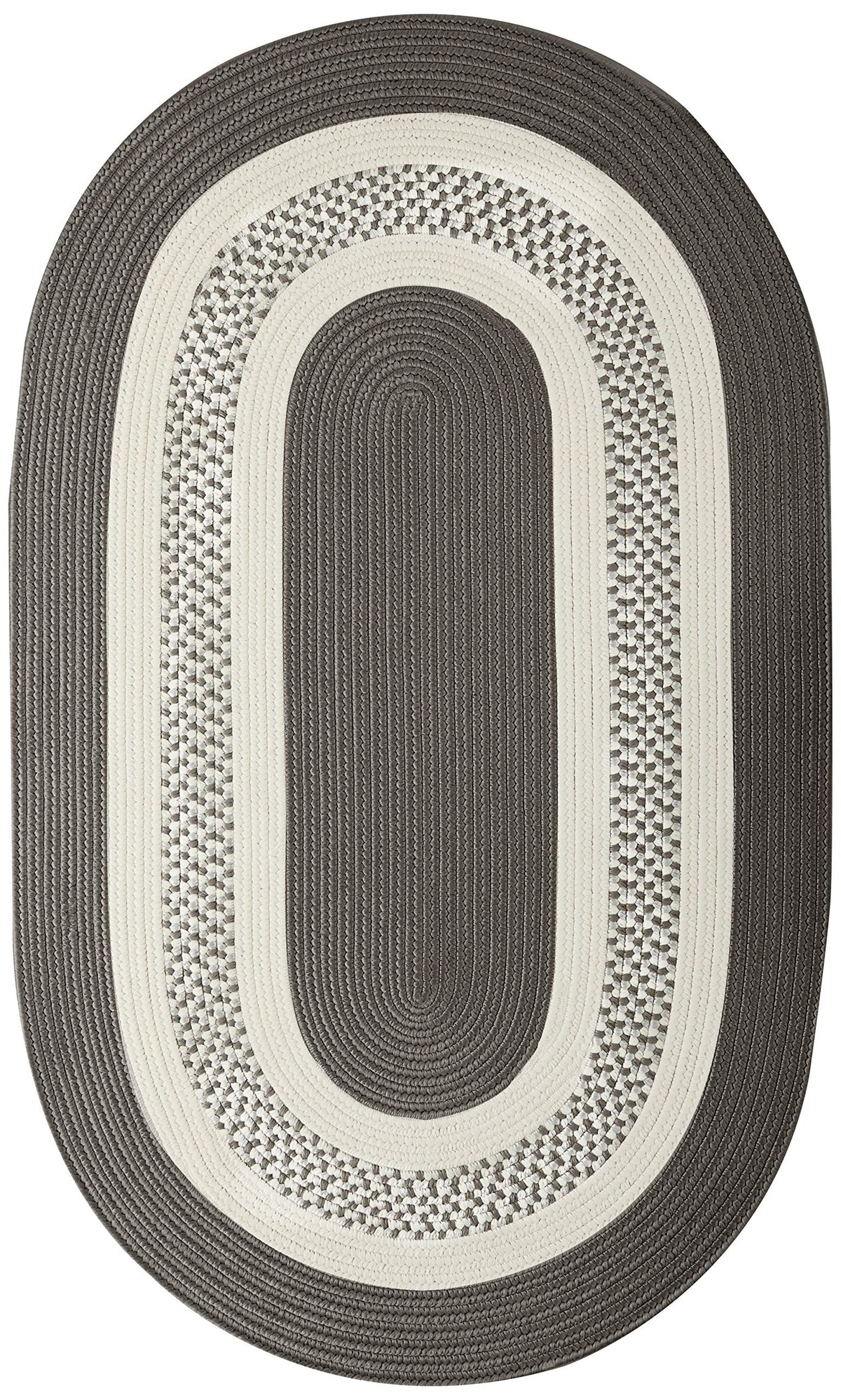 Crescent Oval Area Rug, 7' X 9', Gray