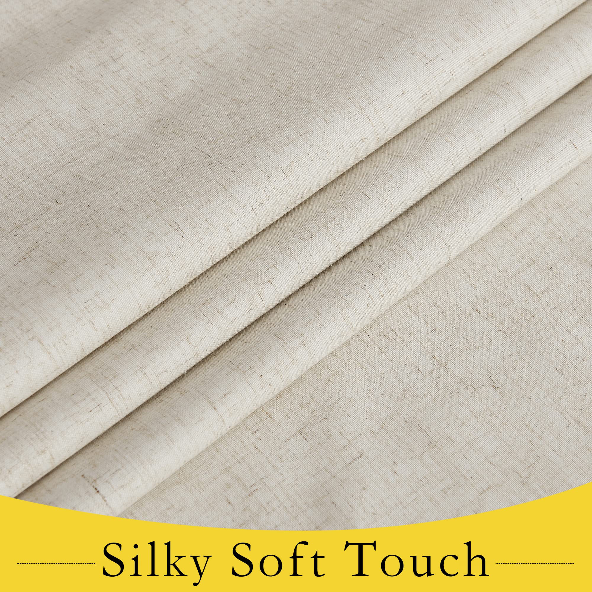 Nicetown Linen Curtain For French Door - Tool Free Self Adhesive Tricia Window Curtain Thermal Insulated Privacy Blinds For Sidelight Curtains Energy Efficient, 36' W X 80' L, Natural, 1 Panel