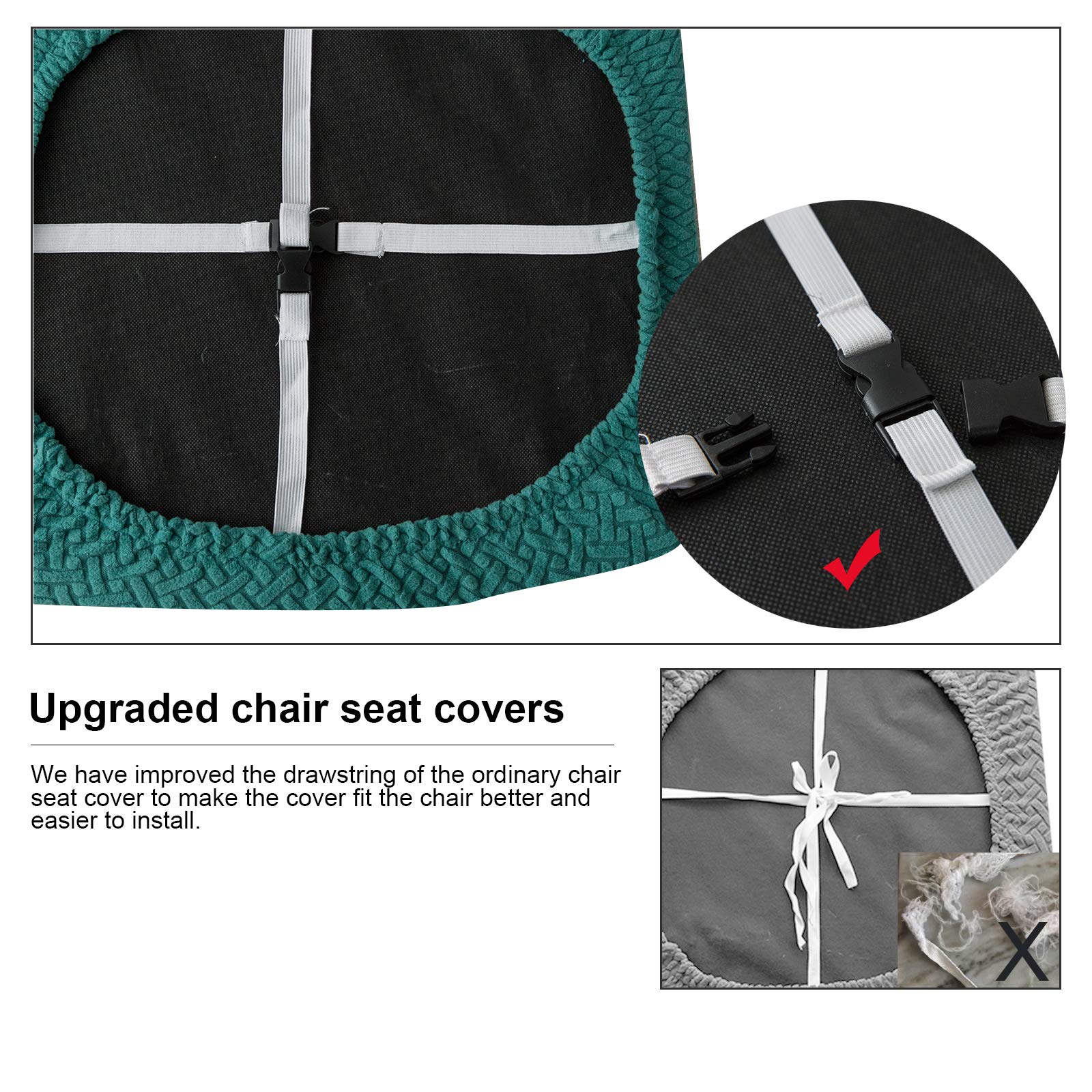 Genina Seat Covers For Dining Room Chair Seat Slipcovers Kitchen Chair Covers (Teal, 2 Pcs)