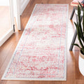 SAFAVIEH Brentwood Collection 2 x 8 Ivory/Red BNT832C Medallion Distressed Non-Shedding Living Room Entryway Foyer Hallway Bed