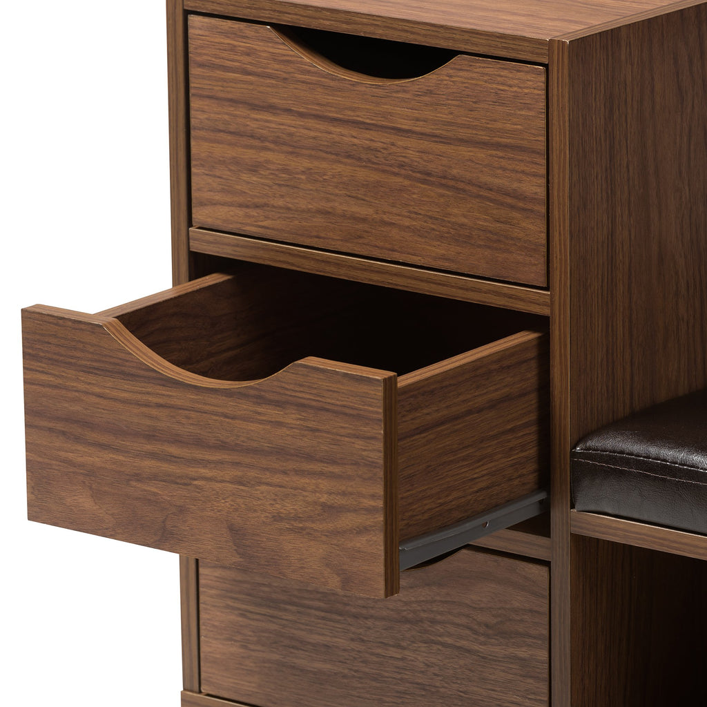 Baxton Studio Arielle Shoe Cabinets, One Size, Brown