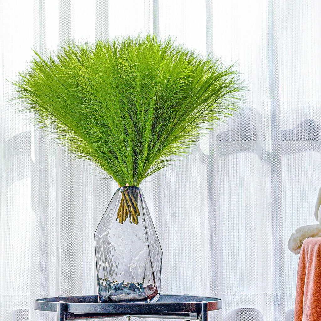 Bnecnet Faux Pampas Grass Decor - 10 Stems 17.7'' Artificial Pampas Grass Bouquet Small Pompas Floral Arrangement And Vase Fille