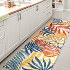 Jonathan Y Amc100B-28 Tropics Palm Leaves Indoor Outdoor Area-Rug Bohemian Floral Easy-Cleaning High Traffic Bedroom Kitchen Backyard Patio Porch Non Shedding, 2 X 8, Cream/Orange