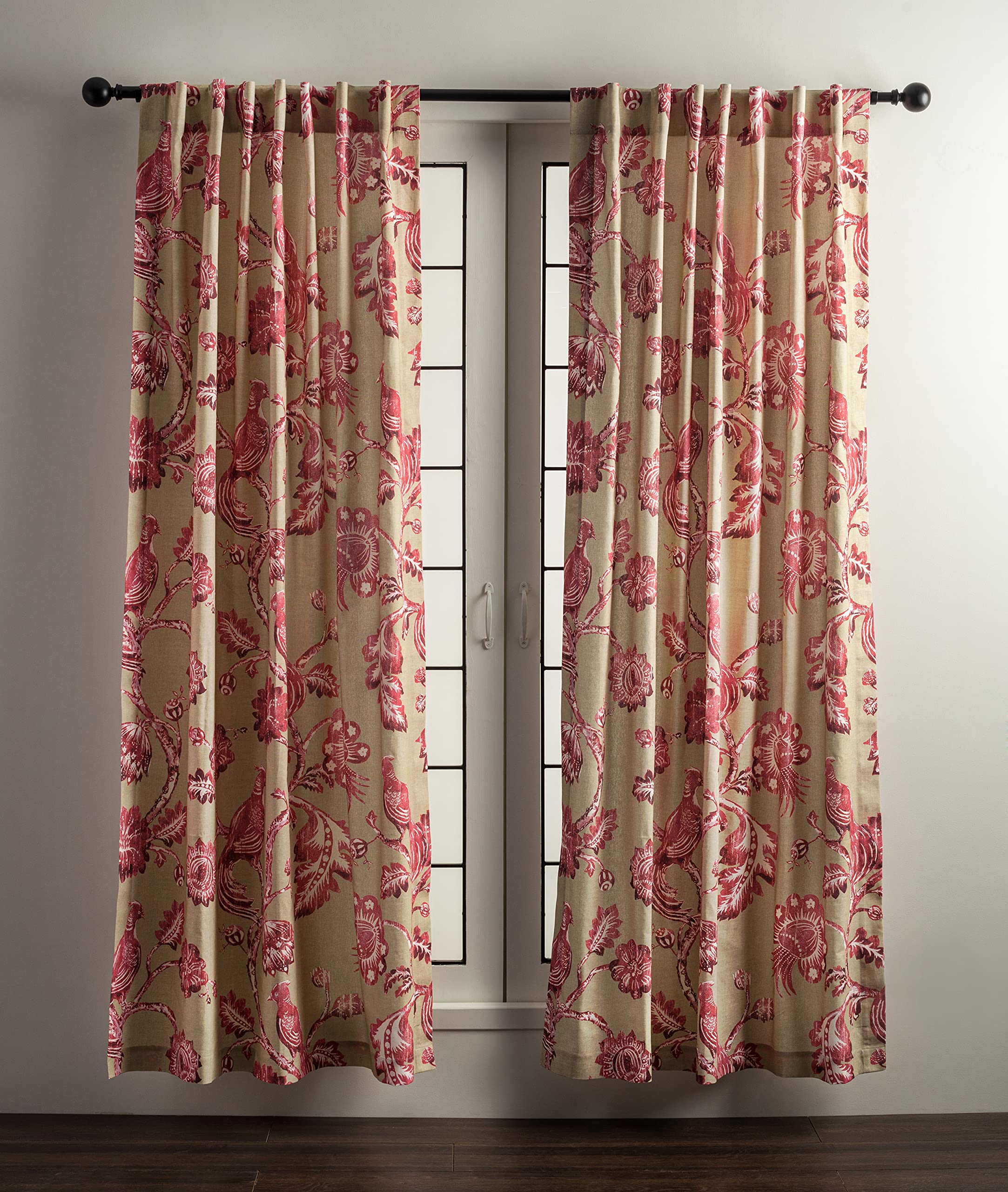 Maison D' Hermine Curtains 100% Cotton Single Panel Curtain 50 Inch X 84 Inch Easy Hanging With A Rod Pocket & Loop For Bathroom