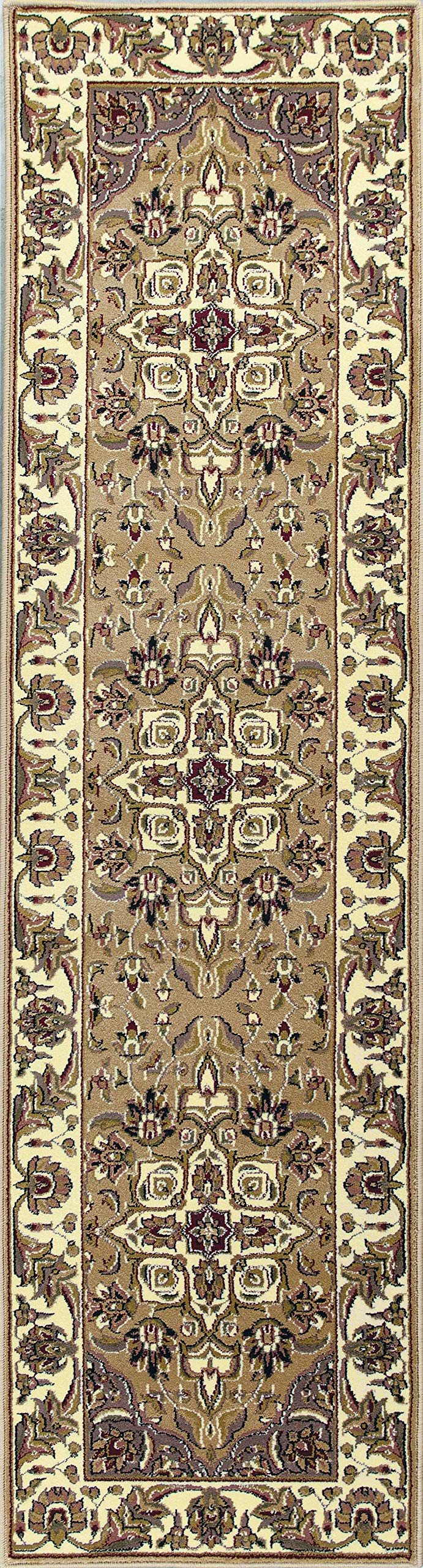HomeRoots Decor 2'2-inch x 7'11-inch Runner Polypropylene Beige/Ivory Area Rug