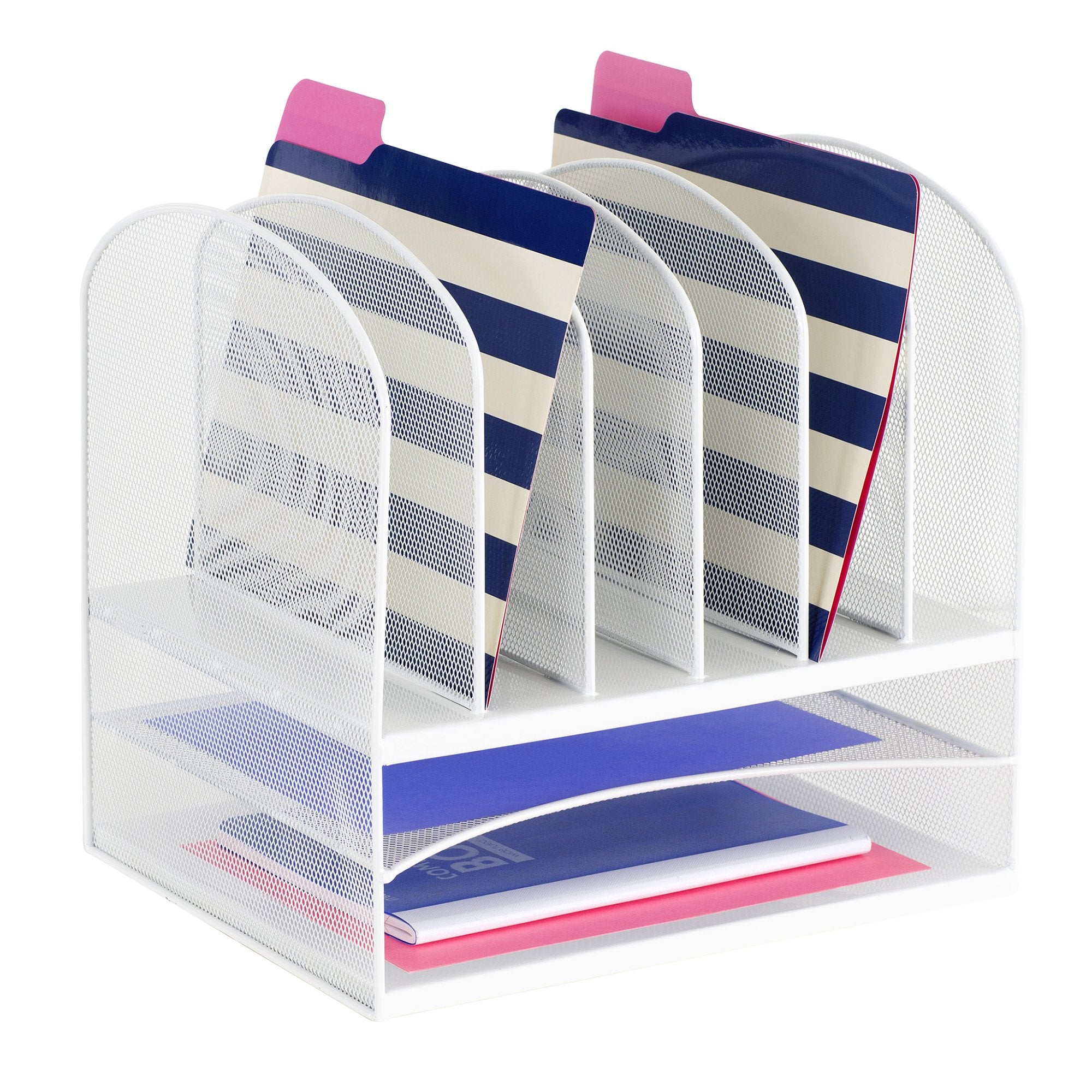 Safco ProductsProfessional Steel Mesh Onyx 2 Tray, 6 Sorter Desktop Organizer - Durable, Stylish Product for Home, Office and Cl