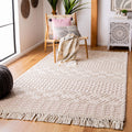 SAFAVIEH Natura Collection Area Rug - 5 x 8, Ivory & Pink, Handmade Moroccan Boho Wool Fringe, Ideal for High Traffic Areas in