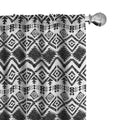 Ambesonne Geometric Curtains, Monochrome Hand Drawn Tribal Pattern Abstract Aztec Motifs Civilizations, Window Treatments 2 Pane
