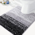 Arotive Microfiber Toilet Rugs U-Shaped, Shaggy Soft and Absorbent Bathroom Rugs, Non-Slip, Thick Plush Bathroom Mat, Machine Wa