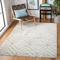 SAFAVIEH Adirondack Collection Area Rug - 4 Square, Ivory & Sage, Modern Geometric Design, Non-Shedding & Easy Care, Ideal for 