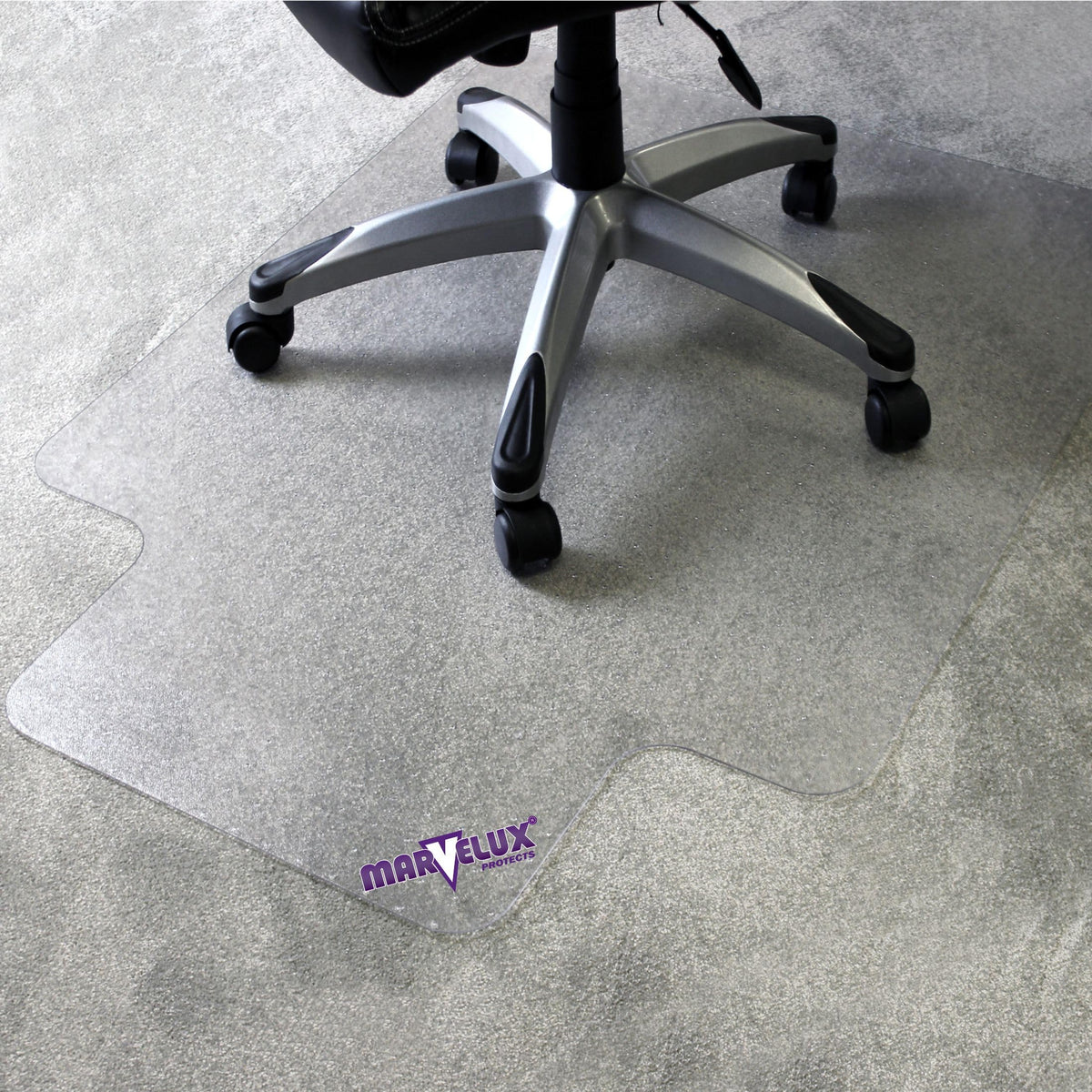 Marvelux 47' X 53' Heavy Duty Polycarbonate Office Chair Mat With Lip For Carpets | Transparent Carpet Protector For Low, Stan