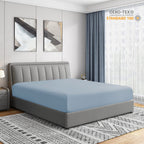 Cathay Home King Fitted Sheet - Double Brushed Ultra Soft – Wrinkle & Fade Resistant - 16' Deep Pocket Fitted Sheet Only - Good Fit For 14'-18' Deep Mattress (King, Blue Fog)
