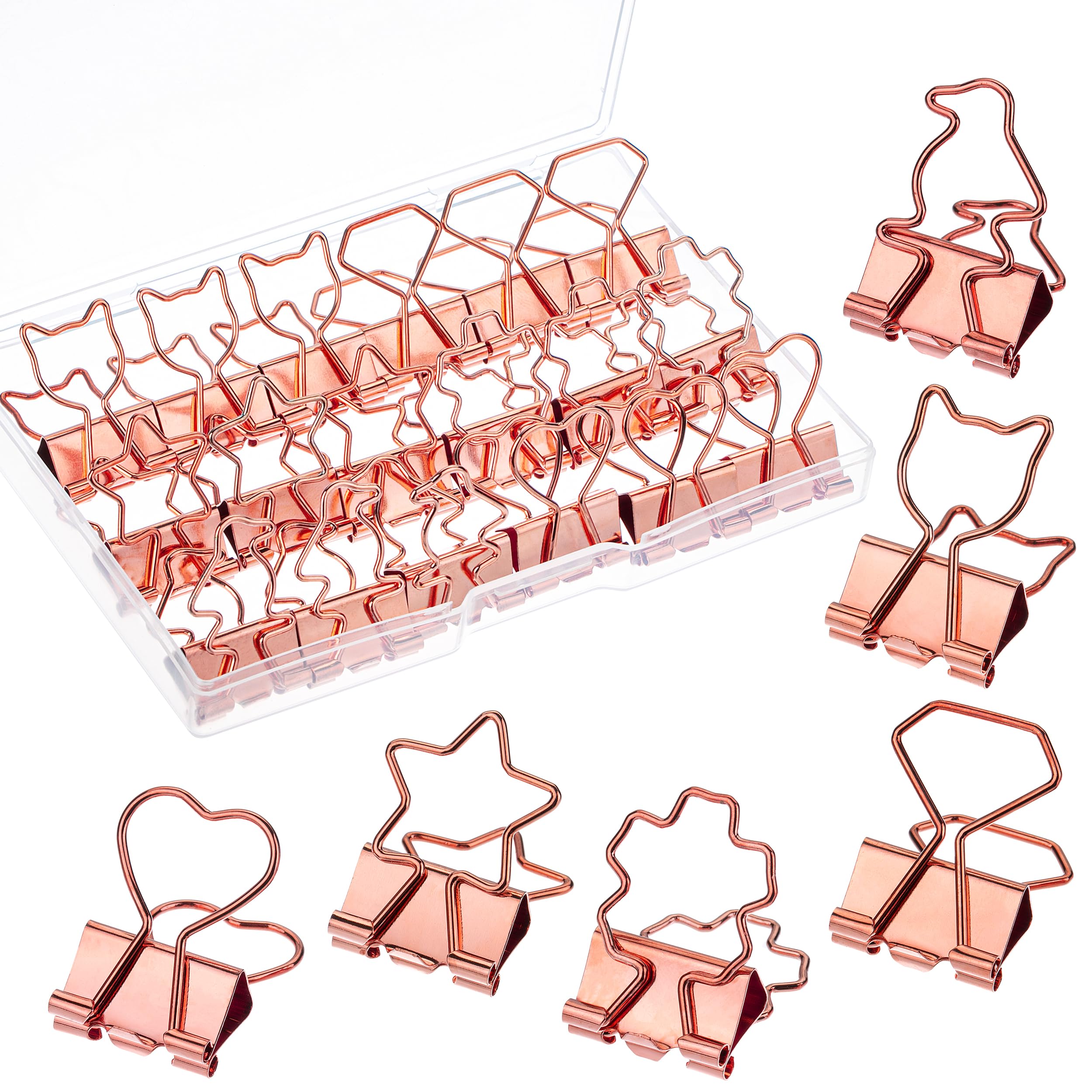 Mr. Pen Cute Binder Clips - 18 Pcs, 6 Styles, Medium & Small Sizes, Office Supplies