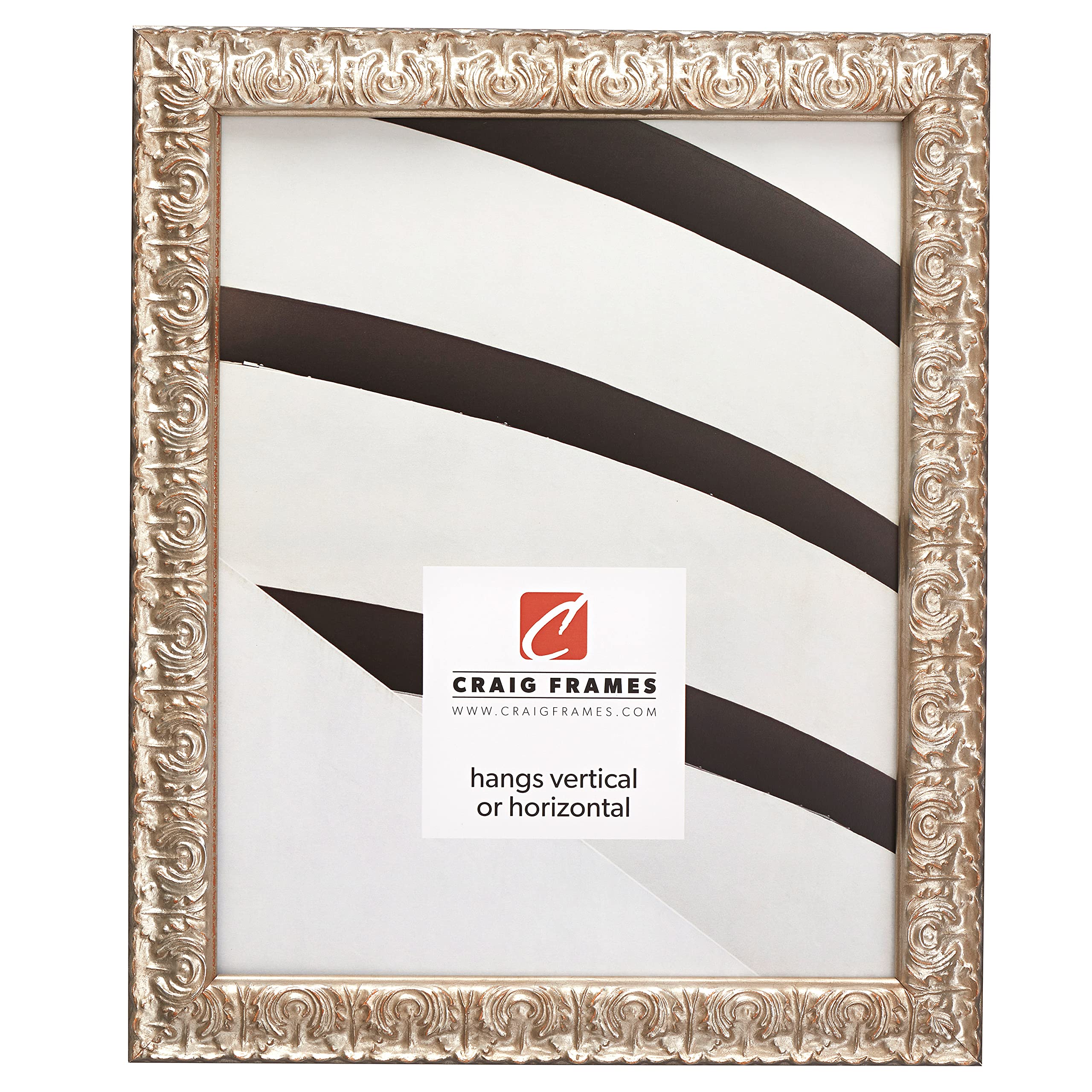 Craig Frames Versailles, 13x17 Picture Frame, Ornate Silver