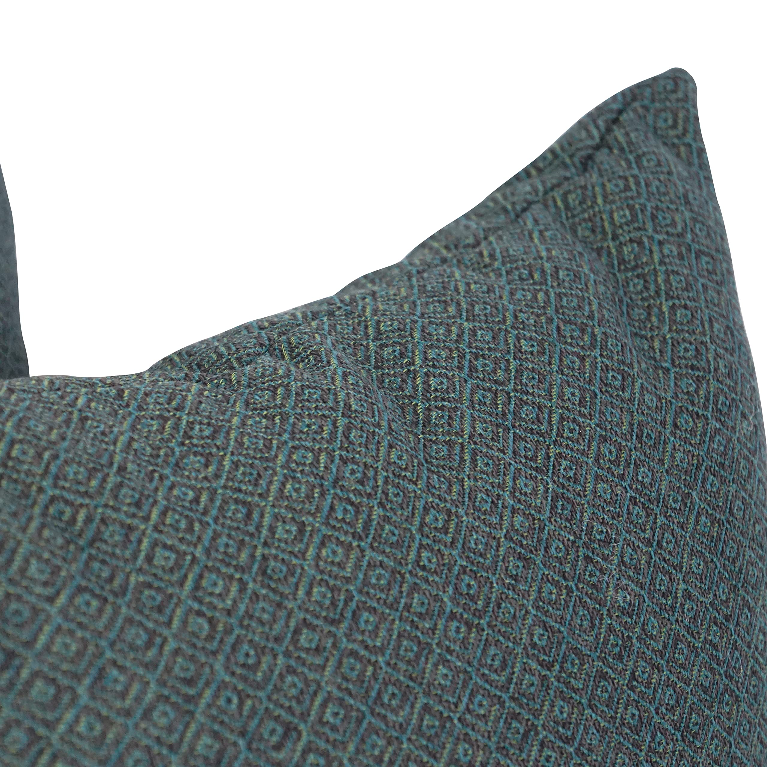 Blazing Needles Square Polyester Jacquard Throw Pillows, 17&quot;, Hazeltsb Bluegr 2 Count