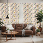 Ambesonne Botanical Window Curtains Pack Of 2, Abstract And Floral Pattern On Pastel Background Romantic Summer Garden, Lightwei