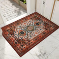 Collive Indoor Door Mat Retro Floor Mat, Non Slip Washable Doormat Quickly Absorb Welcome Mats Low-Pile Front Door Rug Inside En