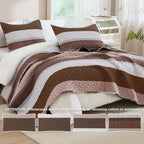 Andency California King Quilt Set - Brown Lightweight Soft Quilt Cal King - Coffee Bedspread California King Size - Bedding Coverlet For All Seasons (Includes 1 Quilt, 2 Pillow Shams)