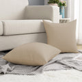 Day Care 400Tc Imperious Design Decorative Throw Cushion Cover 100% Egyptian Cotton Size (14X14) Beige Set Of 2