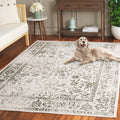 SAFAVIEH Adirondack Collection Area Rug - 8 x 10, Ivory & Dark Green, Transitional Design, Stain Resistant, Ideal for High Tra